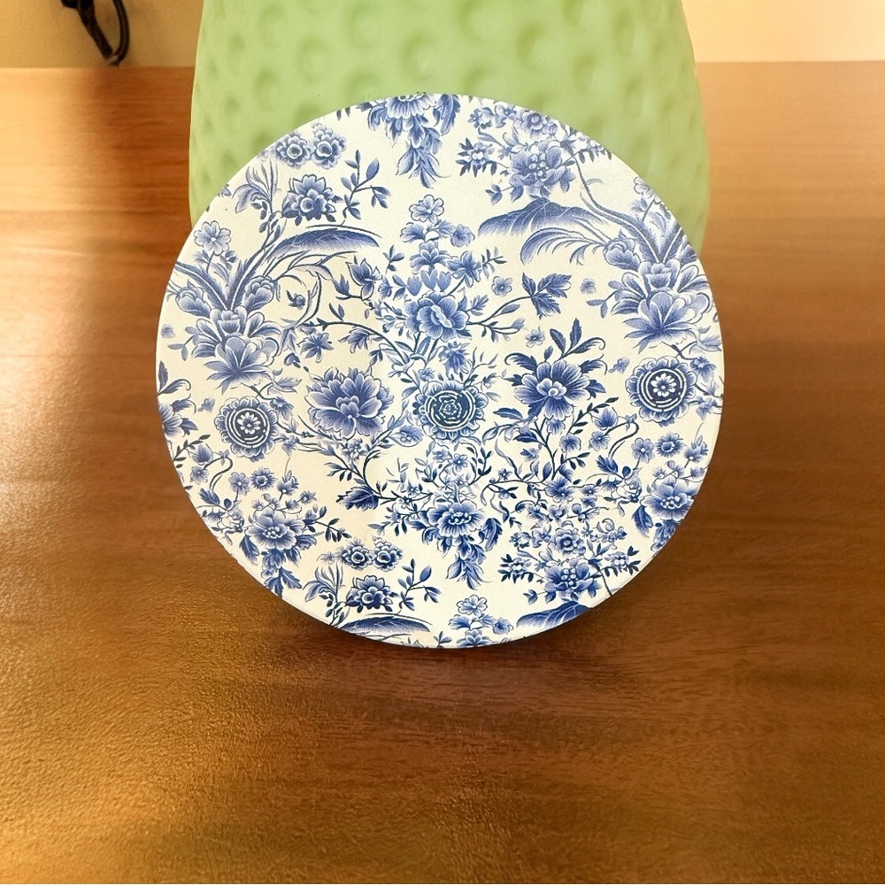 Chinoiserie Coasters, Blue & White Botanical Print Coasters Kitchen Set of 2 - Picture 2 of 8